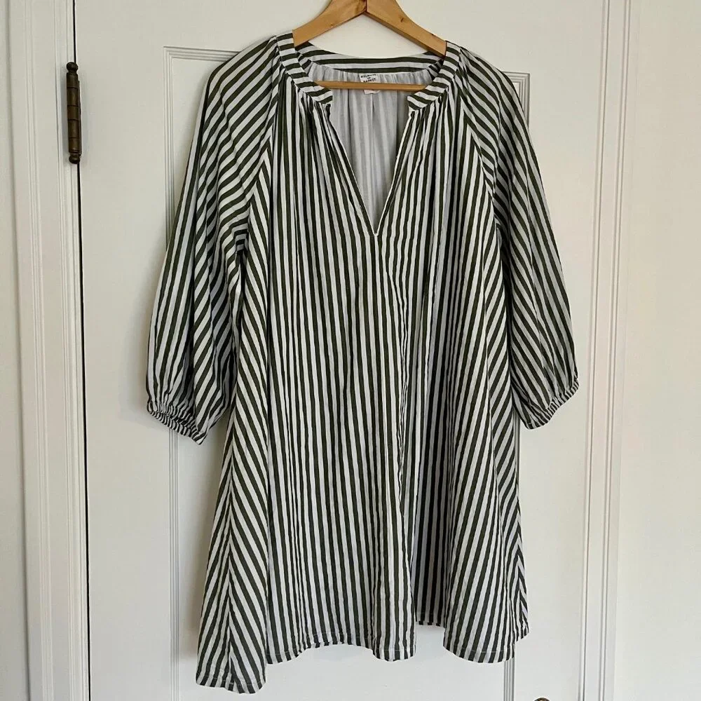 Melrose and Market Striped Cotton Poplin Mini Dress | Size XS - Picture 4 of 9